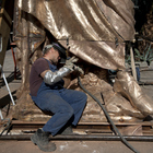 At the Foundry - welding together the bronze pieces of a gigantic Dante